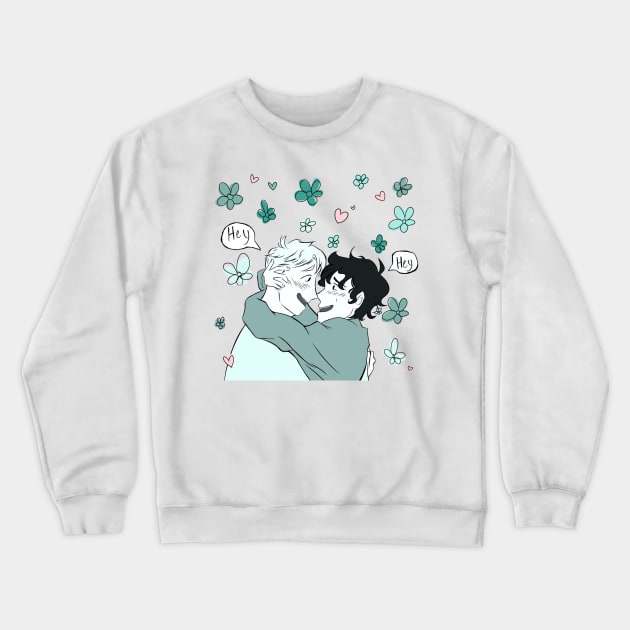 Nick and Charlie hugging with flowers (Heartstopper) Crewneck Sweatshirt by Sophprano